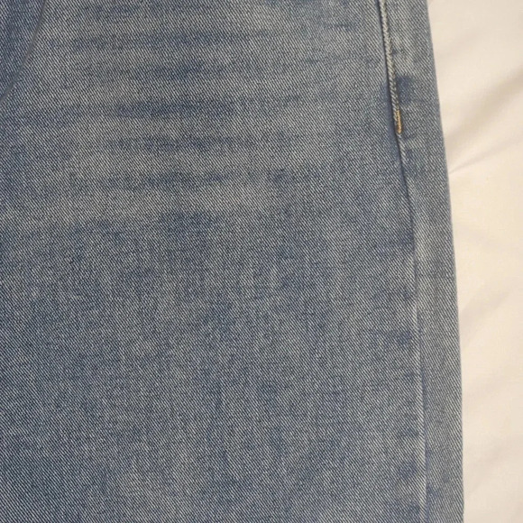 Nasty Gal Work Slit Out High-Waisted Straight-Leg Jeans, Color Med Wash Size 14 - Picture 12 of 16